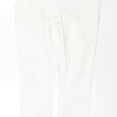 Denim & Co. Womens White Cotton Skinny Jeans Size 14 L26 in Regular Zip