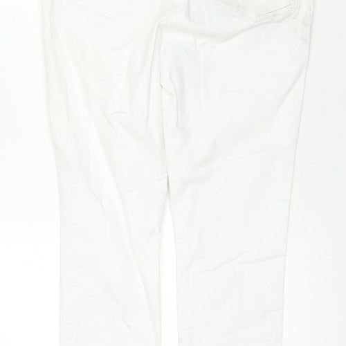 Denim & Co. Womens White Cotton Skinny Jeans Size 14 L26 in Regular Zip