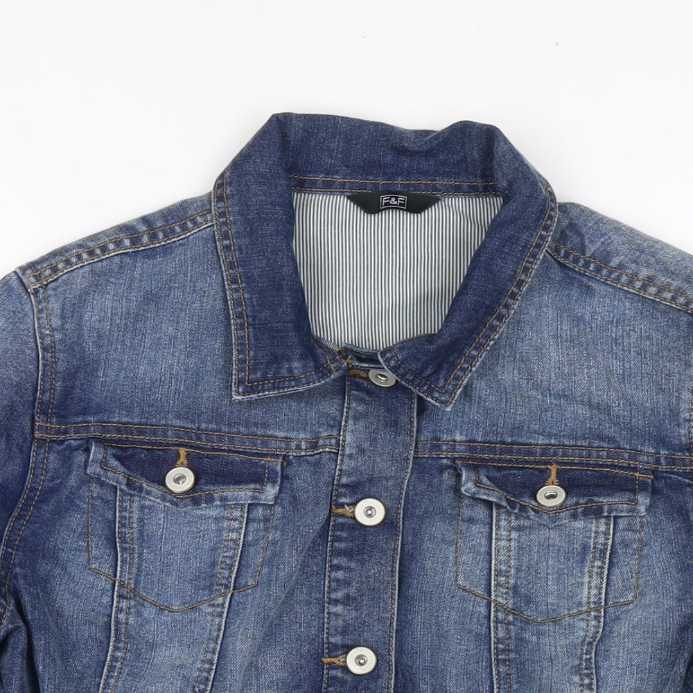 F&F Womens Blue Jacket Size 12 Button