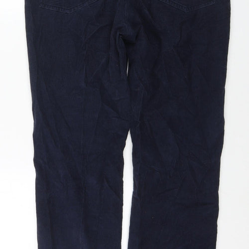 John Lewis Mens Blue Cotton Trousers Size 32 in L28 in Regular Zip