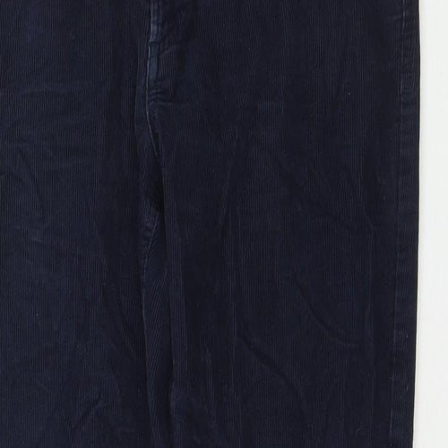 John Lewis Mens Blue Cotton Trousers Size 32 in L28 in Regular Zip