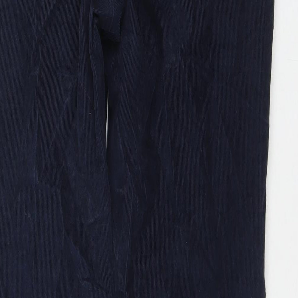 John Lewis Mens Blue Cotton Trousers Size 32 in L28 in Regular Zip