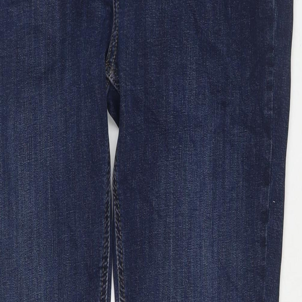 Per Una Womens Blue Cotton Straight Jeans Size 16 L31 in Regular Zip