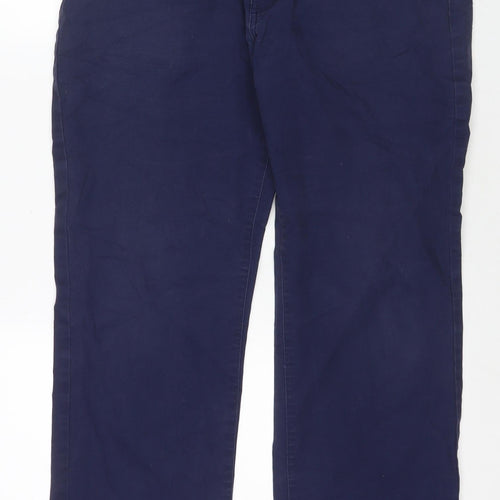 Dunnes Stores Womens Blue Cotton Straight Jeans Size 36 in L32 in Regular Zip