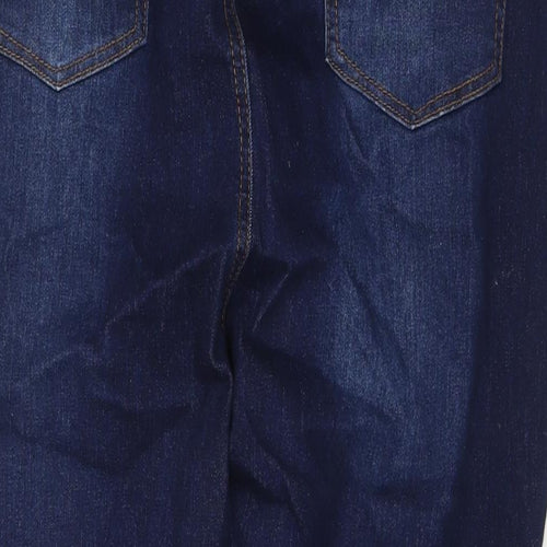 Boohoo Womens Blue Cotton Straight Jeans Size 22 L26 in Regular Zip