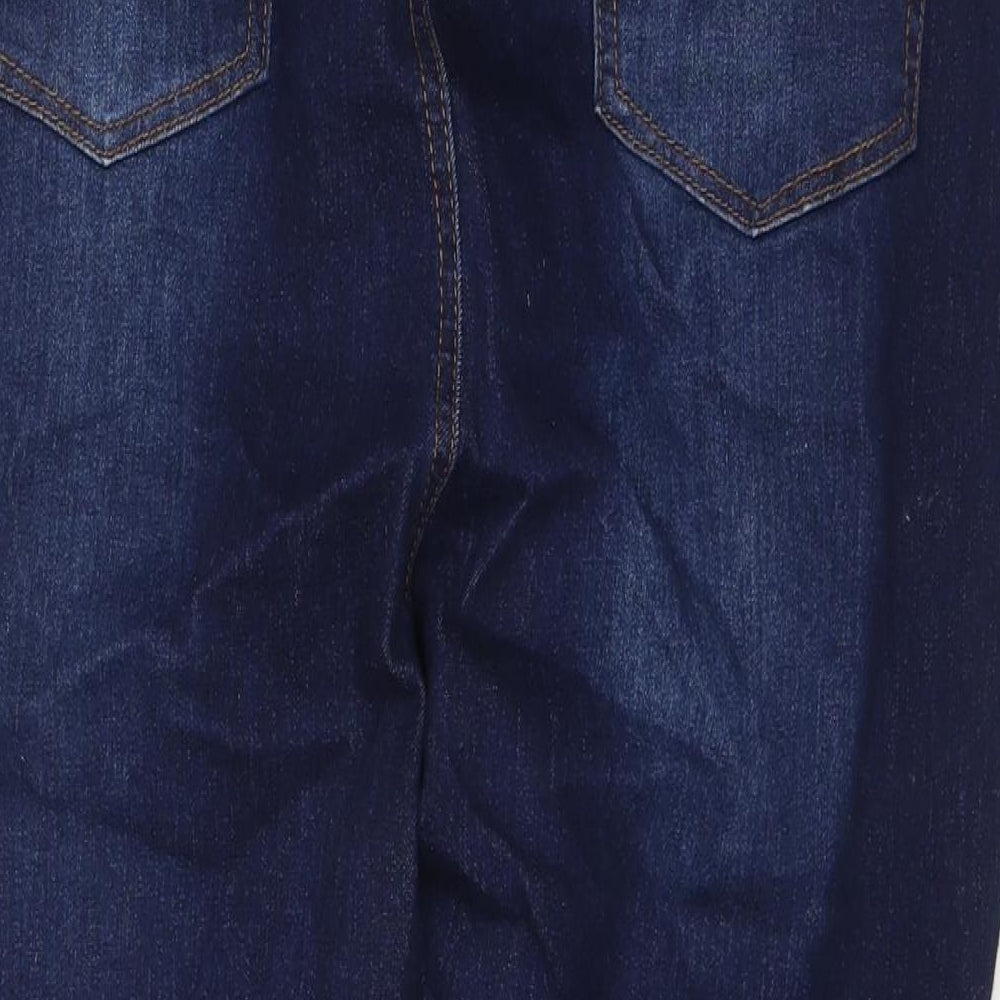 Boohoo Womens Blue Cotton Straight Jeans Size 22 L26 in Regular Zip