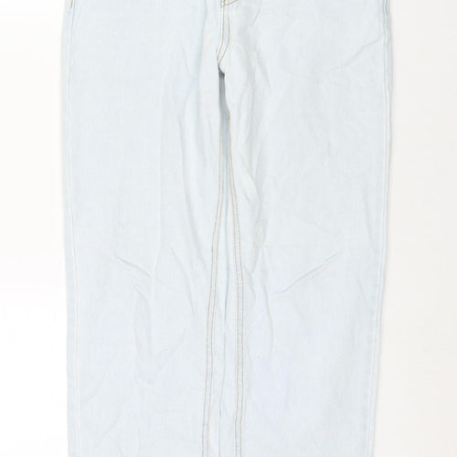 Hake Womens Blue Cotton Straight Jeans Size 25 in L26 in Regular Zip