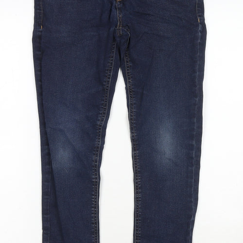 Blue Zoo Boys Blue Cotton Skinny Jeans Size 11 Years L25 in Regular Zip