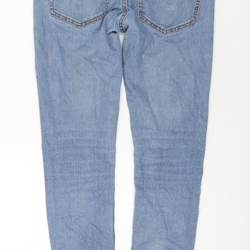 Bershka Womens Blue Polyester Blend Skinny Jeans Size 30 L28 in Regular Zip