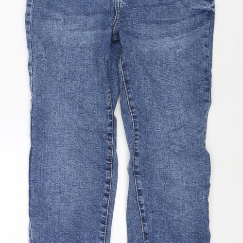 Denim & Co. Womens Blue Cotton Mom Jeans Size 4 L26 in Regular Zip