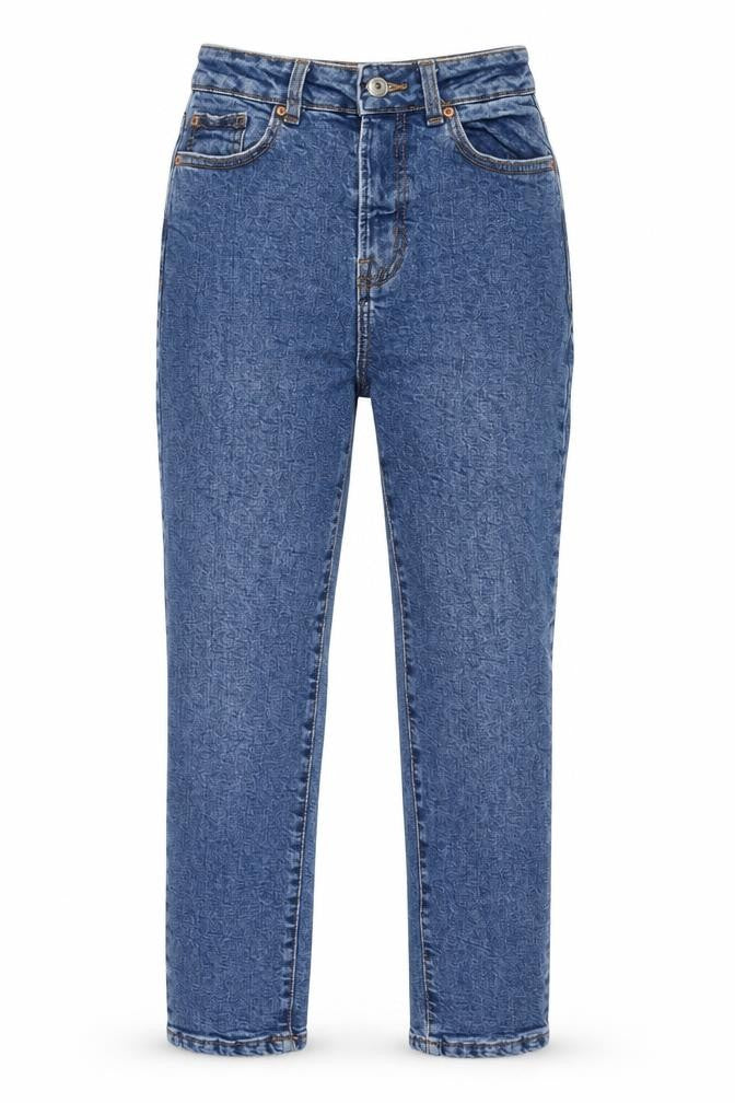 Denim & Co. Womens Blue Cotton Mom Jeans Size 4 L26 in Regular Zip