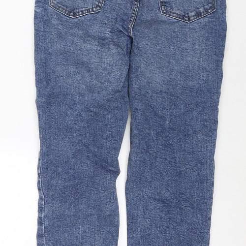 Denim & Co. Womens Blue Cotton Mom Jeans Size 4 L26 in Regular Zip