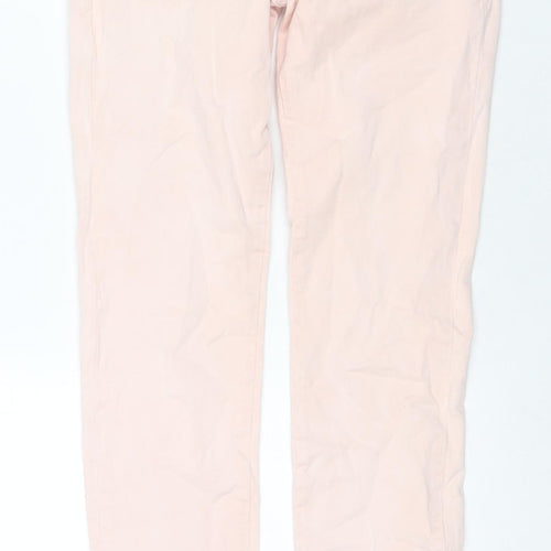Zara Womens Pink Cotton Skinny Jeans Size 12 L31 in Regular Zip