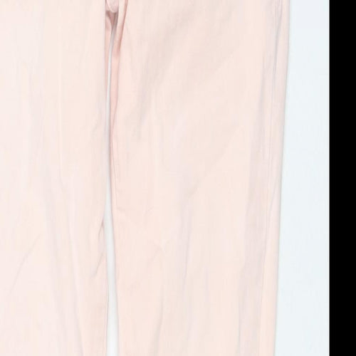 Zara Womens Pink Cotton Skinny Jeans Size 12 L31 in Regular Zip