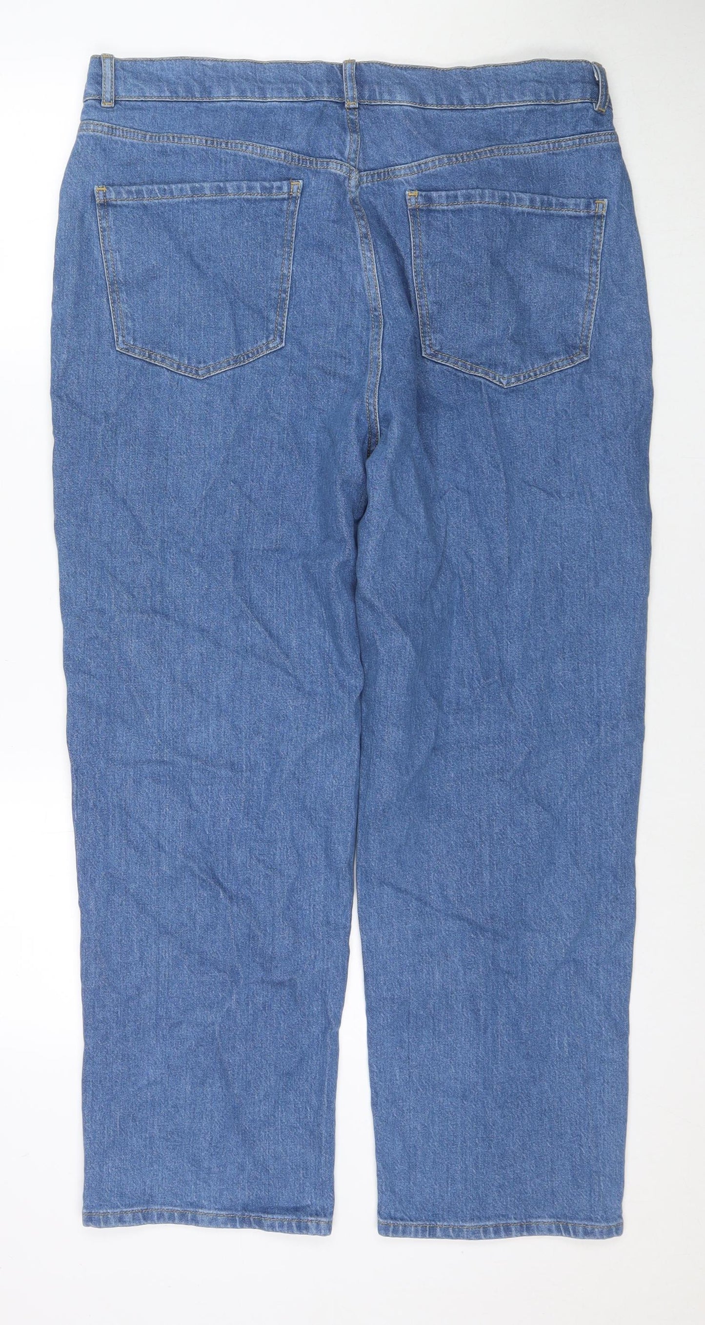 ASOS Mens Blue Cotton Straight Jeans Size 36 in L32 in Regular Zip