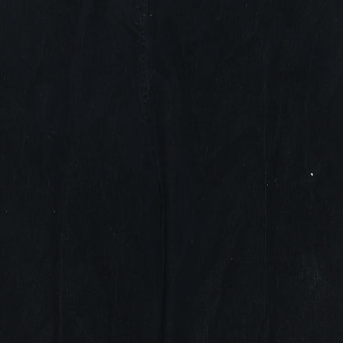 Marks and Spencer Womens Black Cotton Trousers Size 20 L28 in Regular Zip
