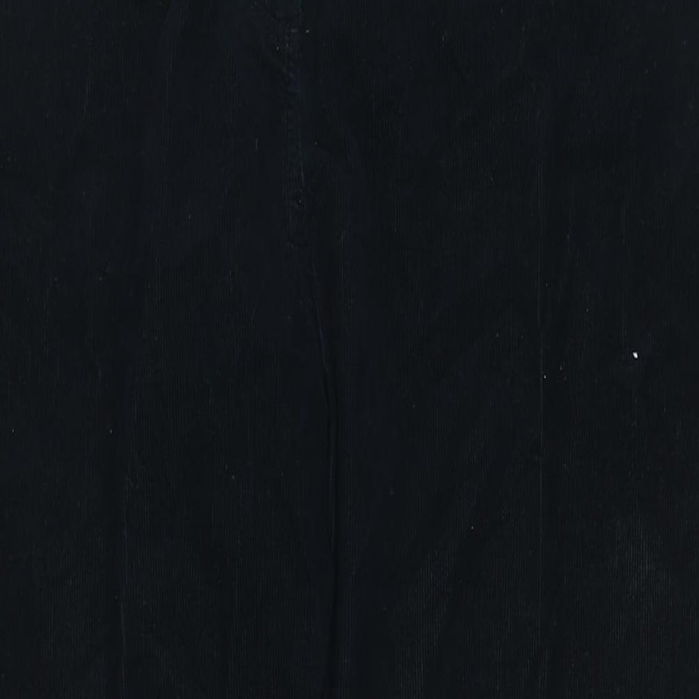Marks and Spencer Womens Black Cotton Trousers Size 20 L28 in Regular Zip
