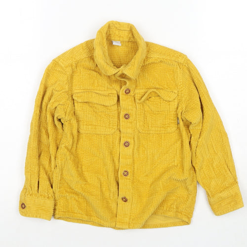 TU Boys Yellow Cotton Basic Button-Up Size 4-5 Years Collared Button
