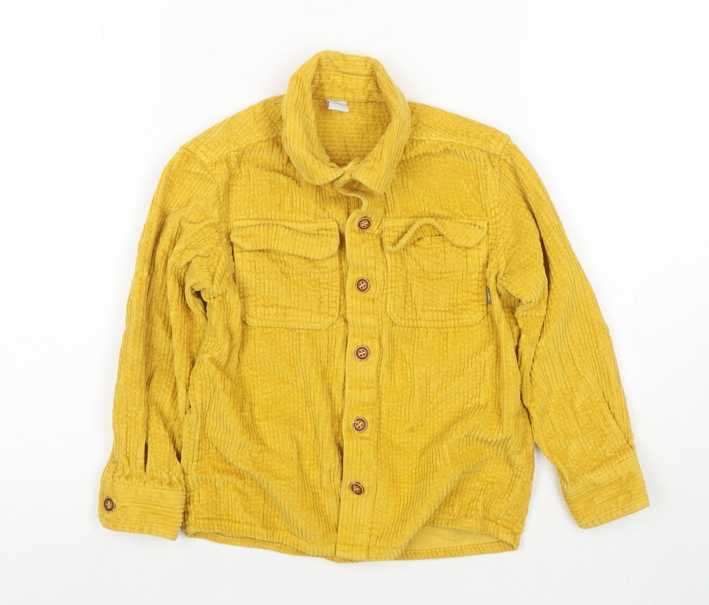 TU Boys Yellow Cotton Basic Button-Up Size 4-5 Years Collared Button