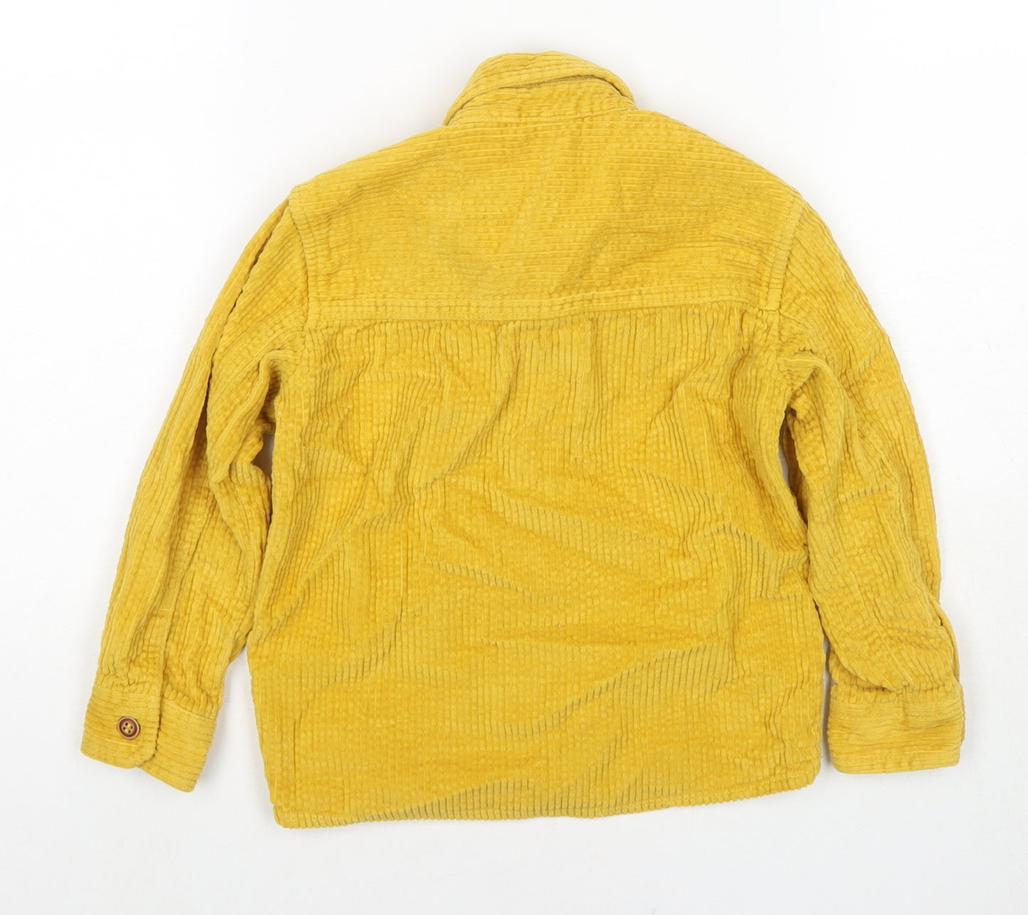 TU Boys Yellow Cotton Basic Button-Up Size 4-5 Years Collared Button