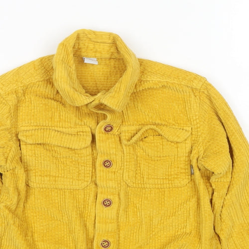 TU Boys Yellow Cotton Basic Button-Up Size 4-5 Years Collared Button
