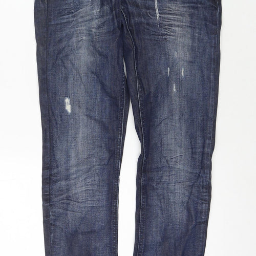 Topshop Womens Blue Cotton Skinny Jeans Size 26 in L30 in Regular Zip