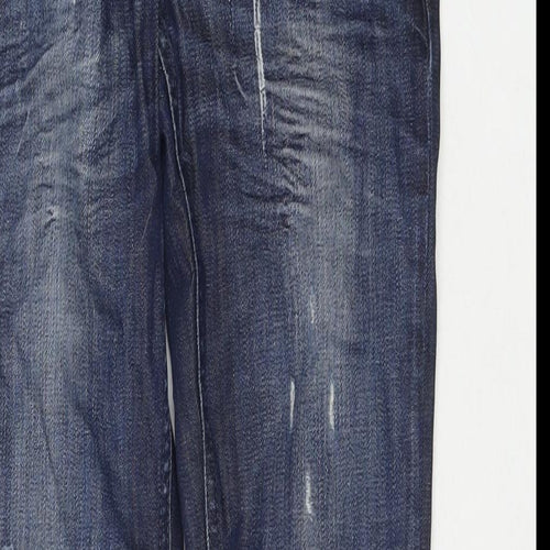 Topshop Womens Blue Cotton Skinny Jeans Size 26 in L30 in Regular Zip