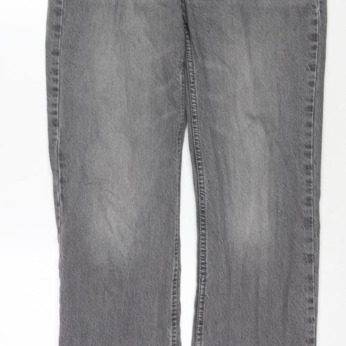 Pull&Bear Womens Grey Cotton Mom Jeans Size 8 L32 in Regular Zip