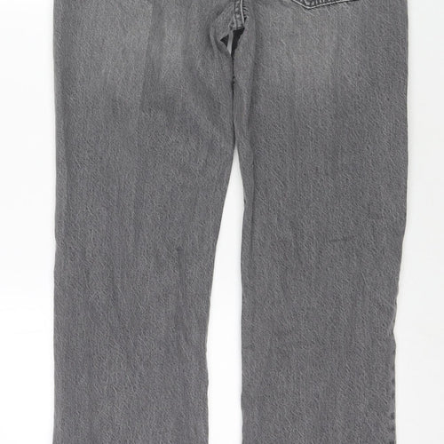 Pull&Bear Womens Grey Cotton Mom Jeans Size 8 L32 in Regular Zip