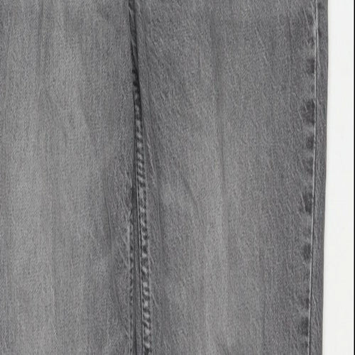 Pull&Bear Womens Grey Cotton Mom Jeans Size 8 L32 in Regular Zip
