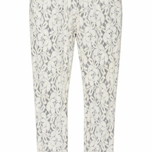7 For All Mankind Womens Ivory Floral Cotton Pedal Pusher Trousers Size 29 in L30 in Regular Zip