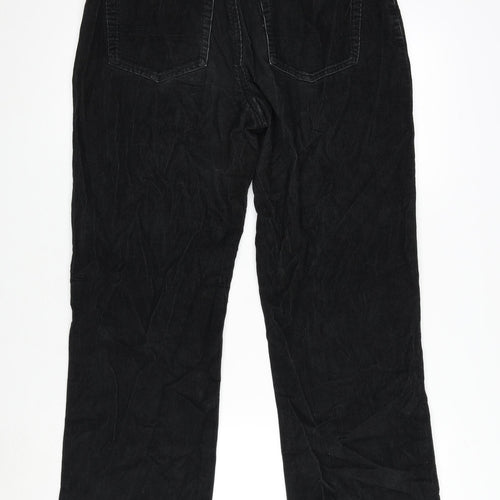 Jasper Conran Mens Black Cotton Straight Jeans Size 32 in L29 in Regular Zip