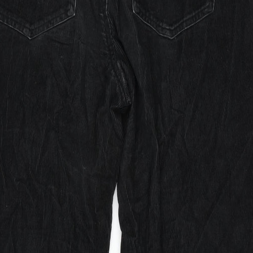 Jasper Conran Mens Black Cotton Straight Jeans Size 32 in L29 in Regular Zip