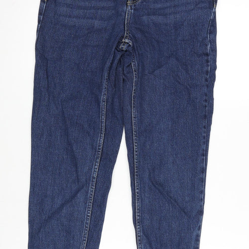 Topshop Womens Blue Cotton Straight Jeans Size 26 in L32 in Regular Zip