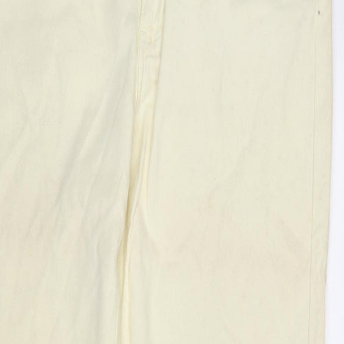 Liz Claiborne Womens Ivory Cotton Straight Jeans Size 12 L31 in Regular Zip