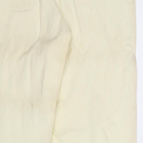 Liz Claiborne Womens Ivory Cotton Straight Jeans Size 12 L31 in Regular Zip