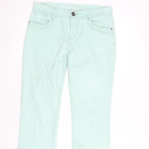 H&M Womens Grey Cotton Blend Straight Jeans Size 8 L29 in Regular Zip