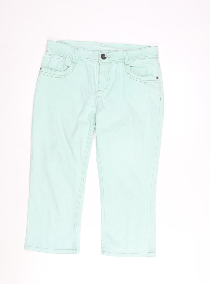 H&M Womens Grey Cotton Blend Straight Jeans Size 8 L29 in Regular Zip