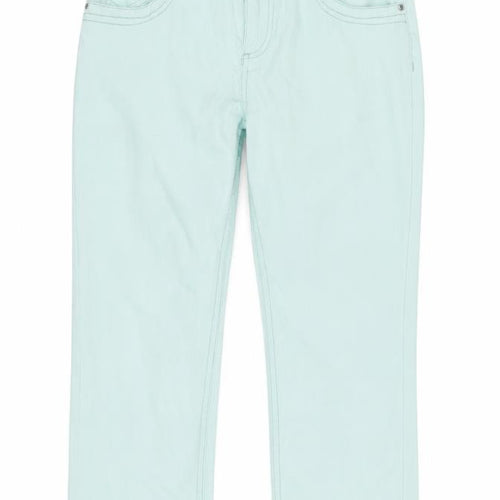 H&M Womens Grey Cotton Blend Straight Jeans Size 8 L29 in Regular Zip