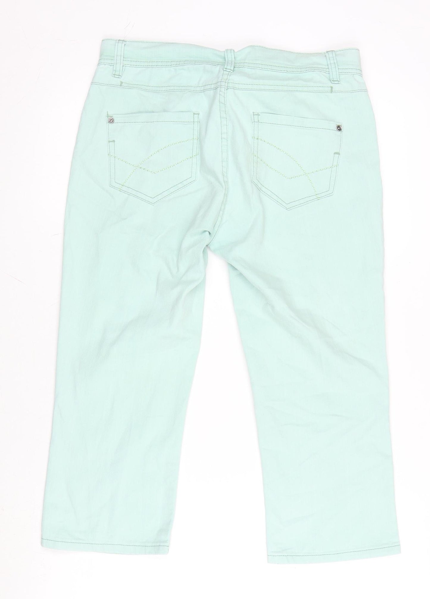 H&M Womens Grey Cotton Blend Straight Jeans Size 8 L29 in Regular Zip