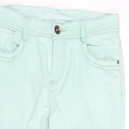H&M Womens Grey Cotton Blend Straight Jeans Size 8 L29 in Regular Zip