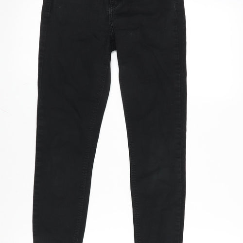 River Island Womens Black Cotton Blend Straight Jeans Size 8 L25 in Regular
