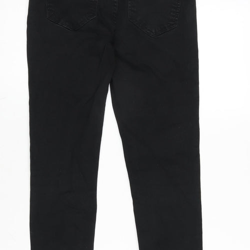 River Island Womens Black Cotton Blend Straight Jeans Size 8 L25 in Regular