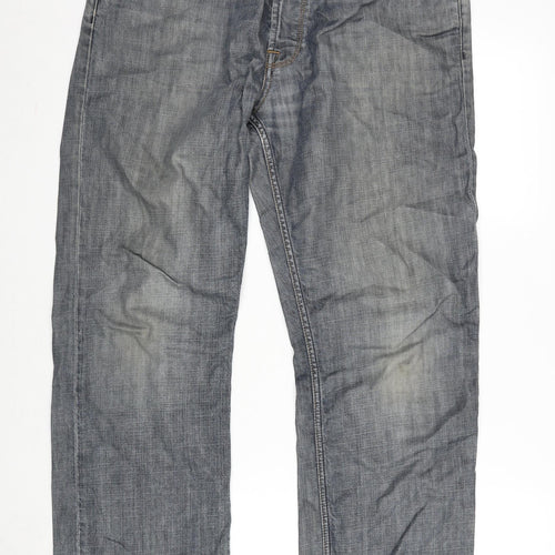 Gap Mens Blue Cotton Straight Jeans Size 34 in L32 in Regular Zip - Gap 1969