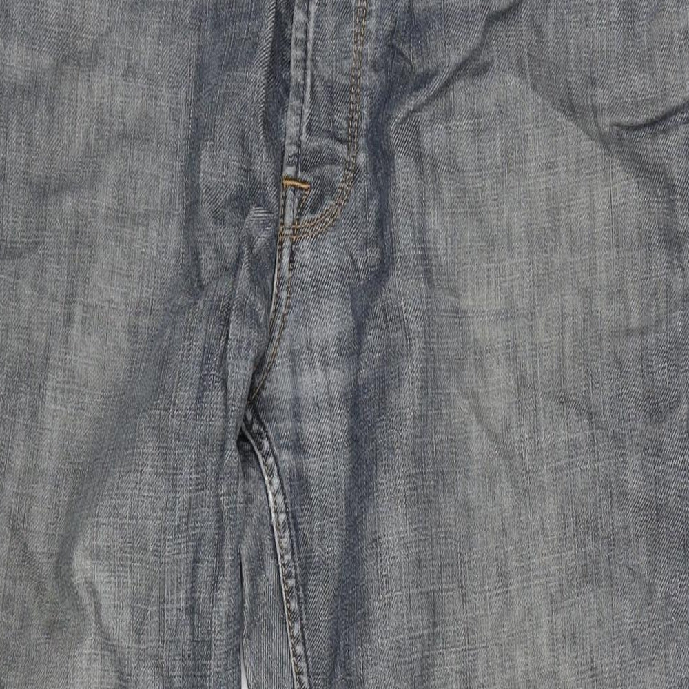 Gap Mens Blue Cotton Straight Jeans Size 34 in L32 in Regular Zip - Gap 1969