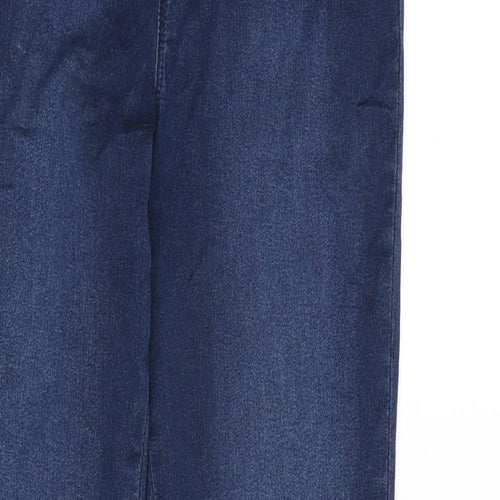 F&F Womens Blue Cotton Blend Straight Jeans Size 12 L29 in Regular