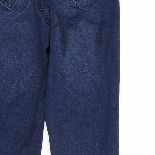 F&F Womens Blue Cotton Blend Straight Jeans Size 12 L29 in Regular