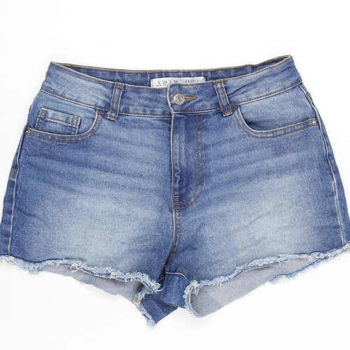 Denim & Co. Womens Blue Cotton Cut-Off Shorts Size 6 L3 in Regular Zip