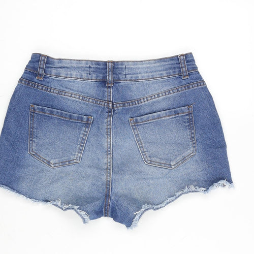 Denim & Co. Womens Blue Cotton Cut-Off Shorts Size 6 L3 in Regular Zip