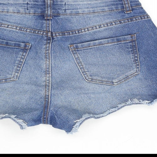 Denim & Co. Womens Blue Cotton Cut-Off Shorts Size 6 L3 in Regular Zip